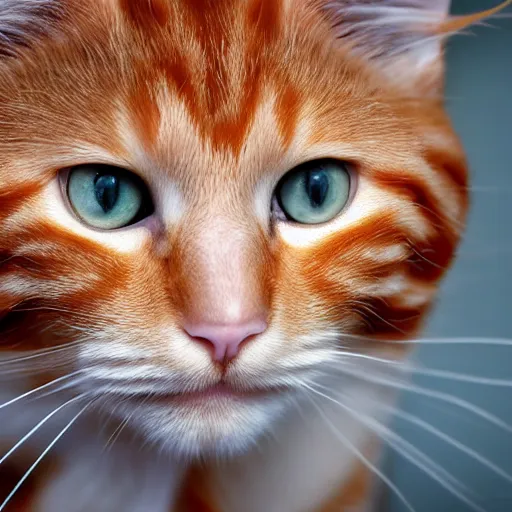 Prompt: high definition portrait of a ginger cat by Michelangelo