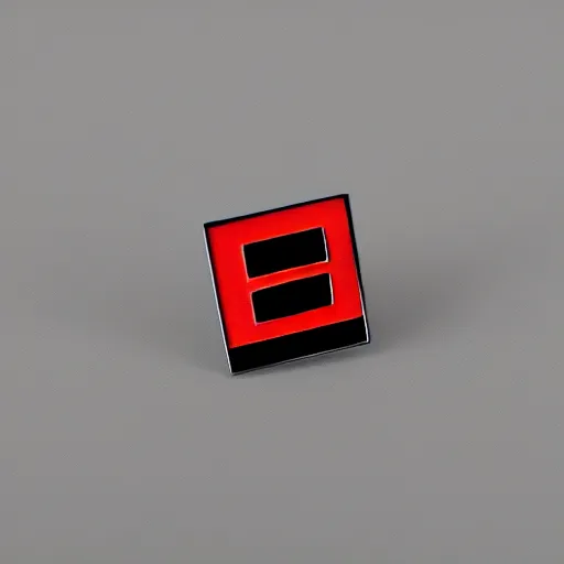 Image similar to a photo of a retro 5 0 s minimalistic simple clean fire warning enamel pin, no text, studio lighting, behance