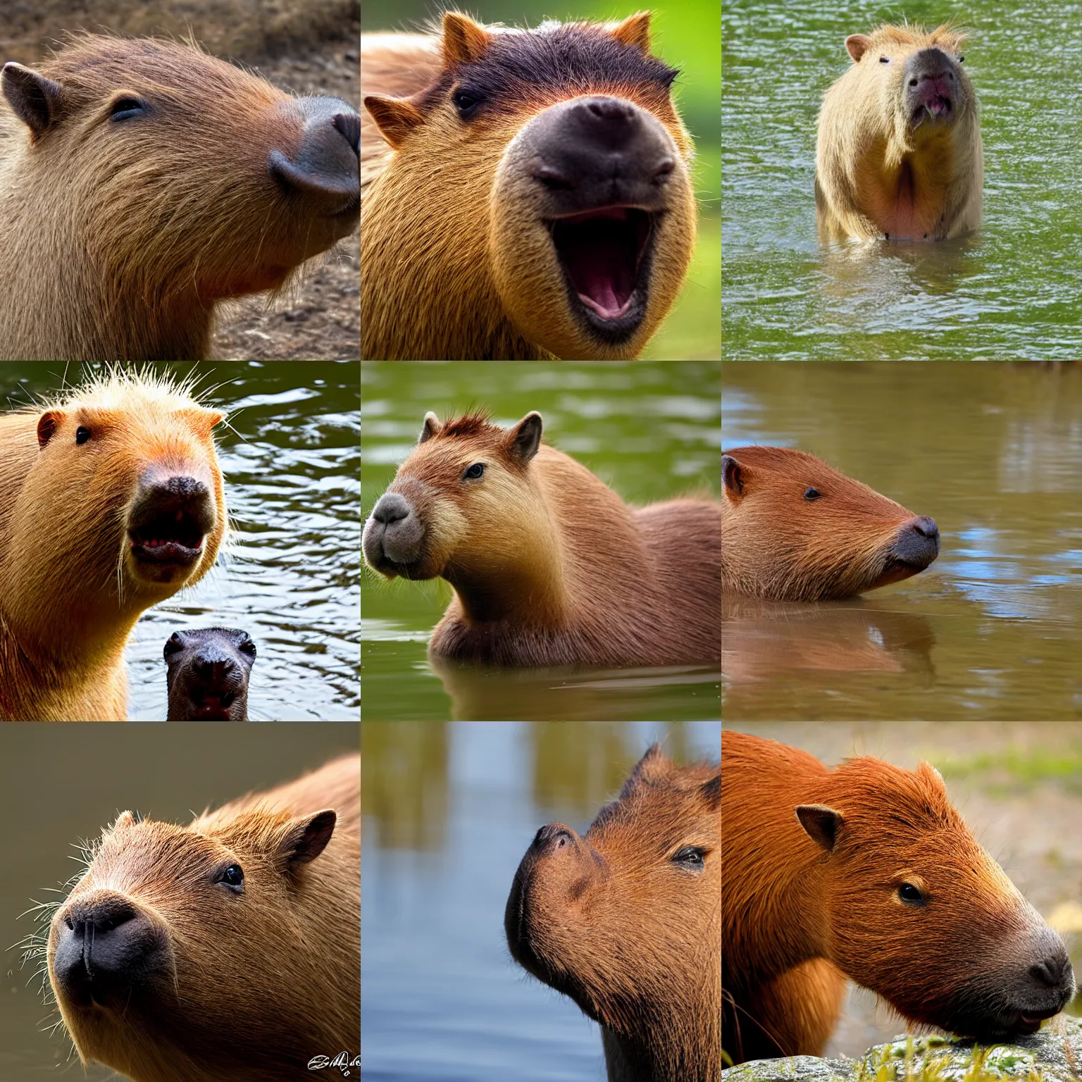 Prompt: screaming capybara