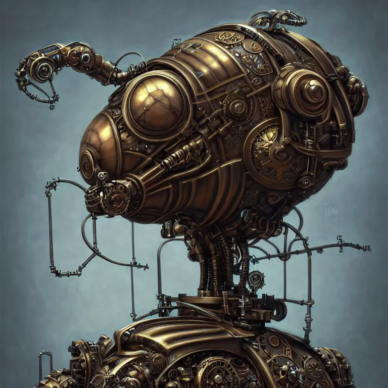 Prompt: steampunk robot blattodea, 3 d model, unreal engine realistic render, 8 k, micro detail, intricate, elegant, highly detailed, centered, digital painting, artstation, smooth, sharp focus, illustration, artgerm, tomasz alen kopera, wlop