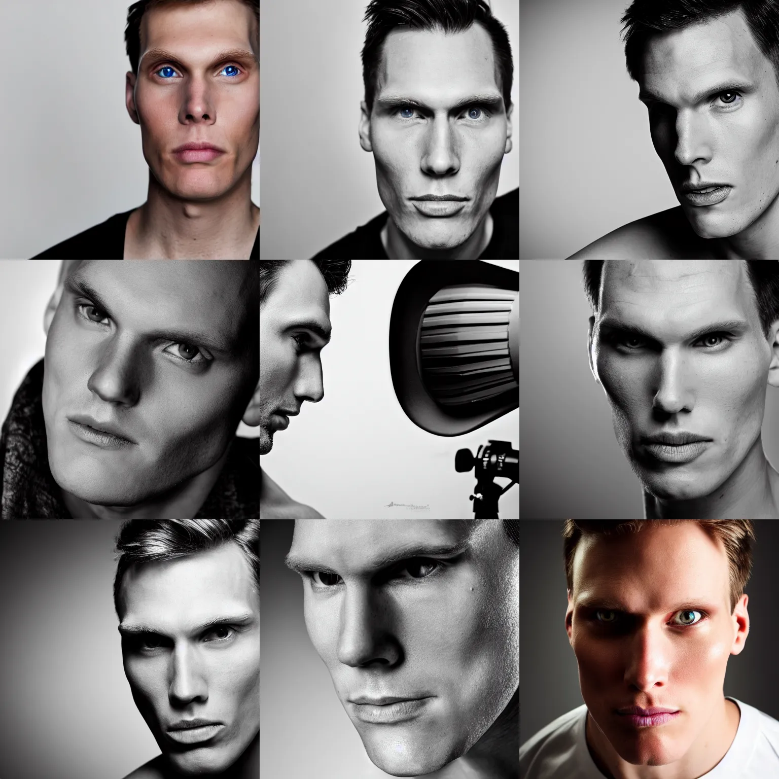 Prompt: jerma 9 8 5, professional photography, headshot, close up, realistic, studio lighting