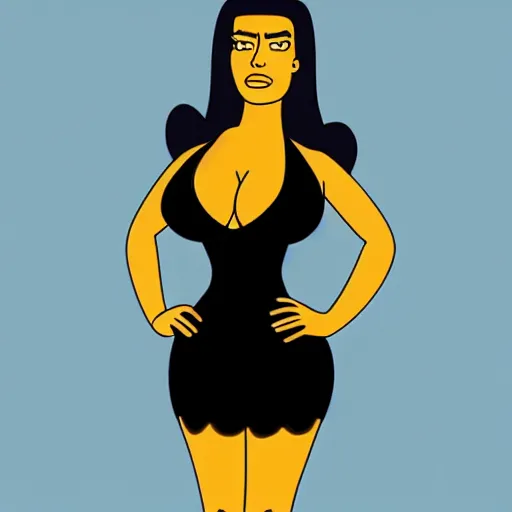 Image similar to kim kardashian in the simpsons super high quality 4k HD