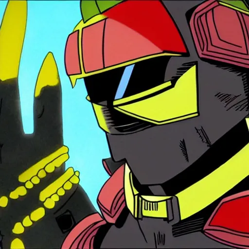 Prompt: amazing anime screenshot of Judge Dredd