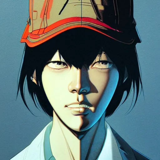 Prompt: detective portrait soft light painted by james jean and katsuhiro otomo and erik jones, inspired by akira anime, smooth face feature, intricate oil painting, high detail illustration, sharp high detail, manga and anime 1 9 9 9