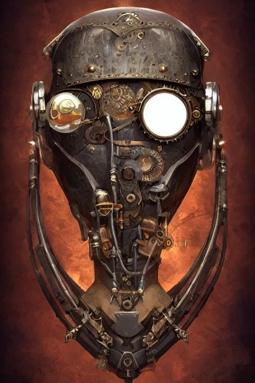 Image similar to steampunk helmet fantasy art mask robot ninja stylized digital illustration sharp focus, elegant intricate digital painting artstation concept art global illumination ray tracing advanced technology chaykin howard and campionpascale and cooke darwyn and davis jack