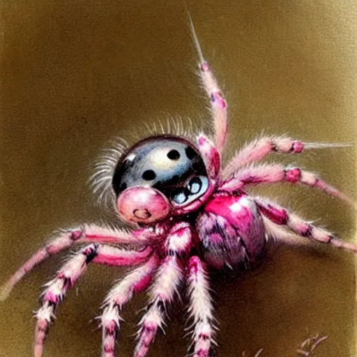 Image similar to ( ( ( ( ( pink spider critter. muted colors. ) ) ) ) ) by jean - baptiste monge!!!!!!!!!!!!!!!!!!!!!!!!!!!