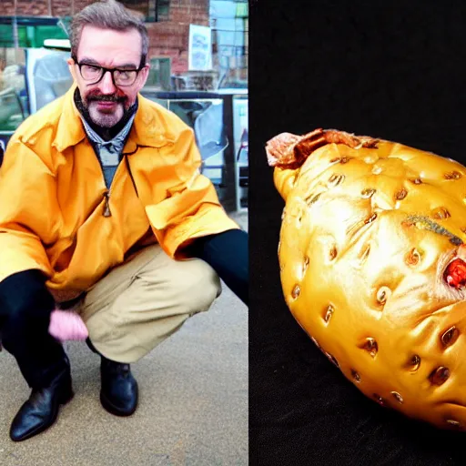 Image similar to gordon freeman as a jacket potato