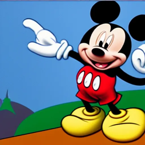 Prompt: extremely muscular Mickey Mouse