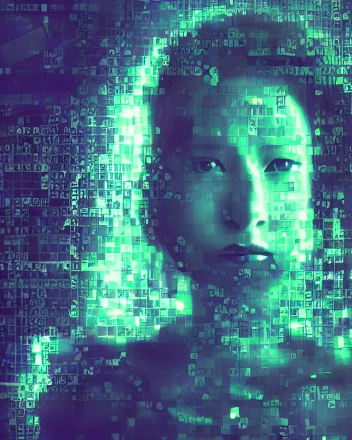 Prompt: A broken monitor with the calm face of an AI woman on it.. Very very very strong glitches on the monitor. The face is blurry with glitches. Scanlines and jitter effects. Extremely high detail, glitchcore, glitches, glitch, cyberpunk, 8k render