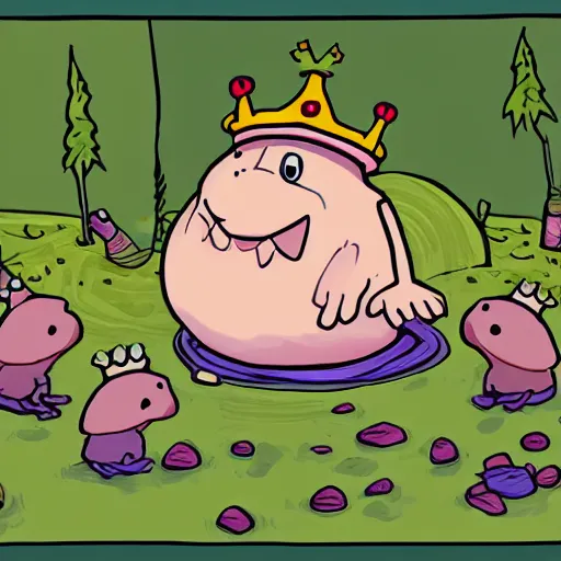 Image similar to toad queen cartoon