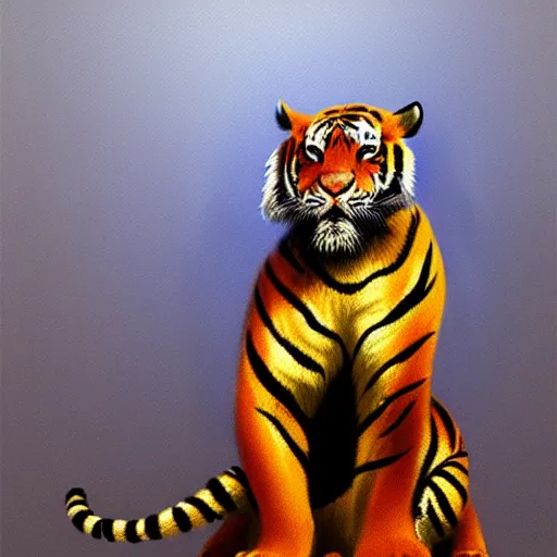 Prompt: UHD photorealistic Tiger dressed as a pimp, trending on artstation, in the style of tonalism by Greg Rutkowski