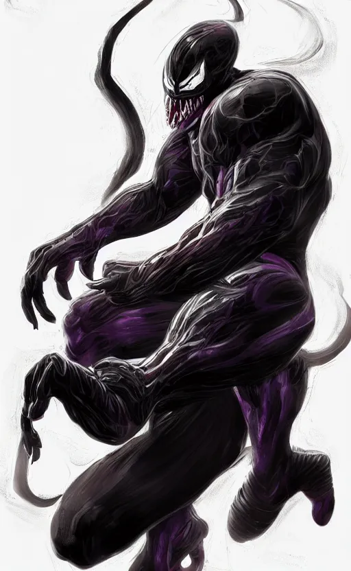 Image similar to full body portrait of venom as thanos, dynamic lighting, cinematic, ultra detailed, trending on art station, stunning visuals, creative, fantasy concept art