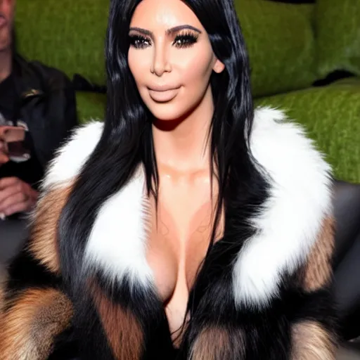 Image similar to kim kardashian as an anthropomorphic furry fox