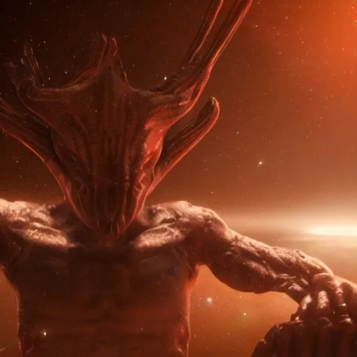 Prompt: an alien god creating the universe, cinematic, movie still, unreal engine 5