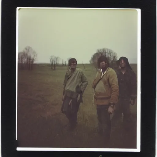 Prompt: polaroid of skull white tribes men by Tarkovsky