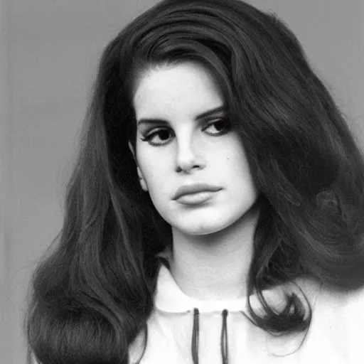 Image similar to lana Del Rey mugshot, 1970s, big hair