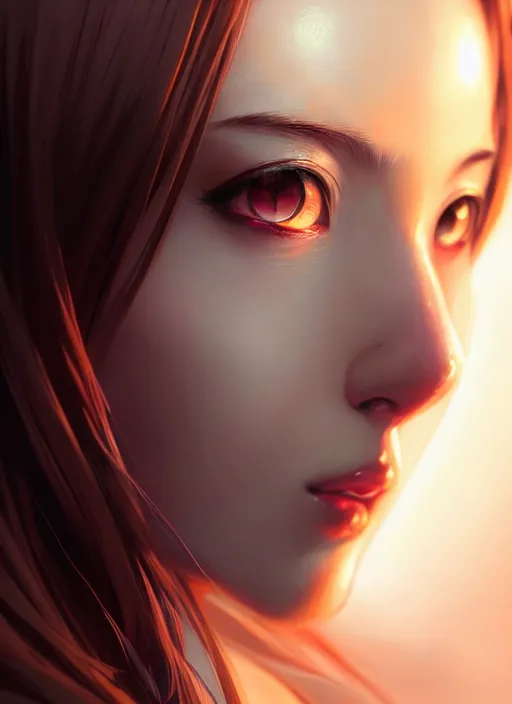 Prompt: a ( artistic otaku ) woman, looking at the camera, beautiful and aesthetic, close up, pretty, dramatic pose, intricate, highly detailed, detailed face, smooth, sharp focus, specular light, occlusion shadow, rim light, artgerm, artstation, art by greg rutkowski and ilya kuvshinov and salvador dali, fantasy illustration