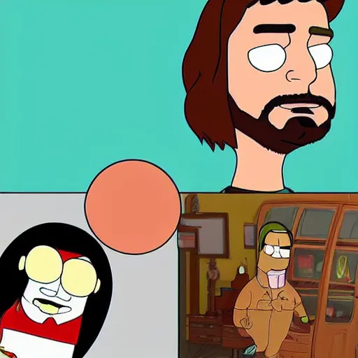 Image similar to jared leto in the style of family guy