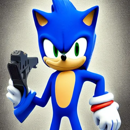 Image similar to sonic the hedgehog as john wick