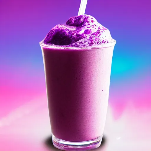 Prompt: purple plushie smoothie, furry, 4 k, neon background