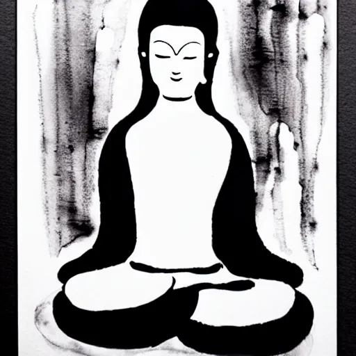 Image similar to zen, ink, elegant