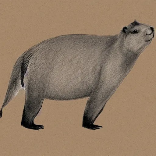 Prompt: capybara, blueprint, drawing