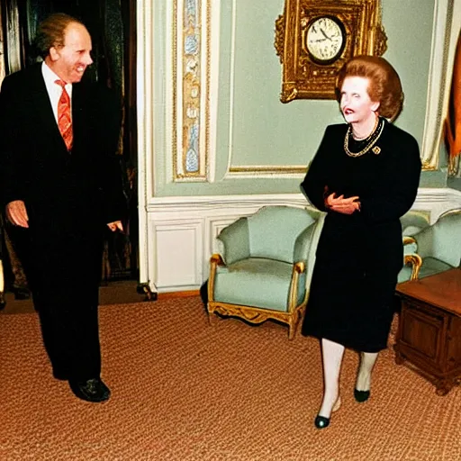 Image similar to margaret thatcher meeting satan