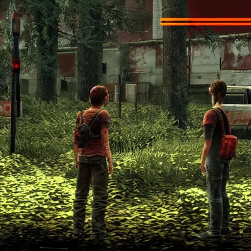 Image similar to the last of us, virtual boy screenshot