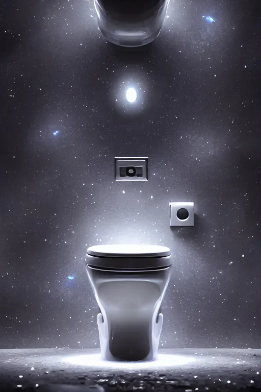 Image similar to a galaxy in a toilet, cinematic, realistic, intricate detail, finely detailed, small details, extra detail, photorealistic, symmetrical, high resolution, 3D, PBR, path tracing, volumetric lighting, octane render, arnold render, 8k