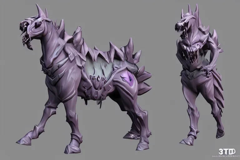Image similar to 3d sculpt of an evil undead horse, artstaton, League of Legends, overwatch, digital illustration