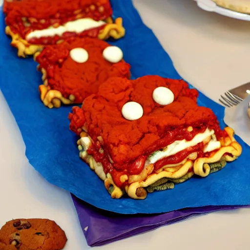 Image similar to the cookiemonster is the lasagna monster now