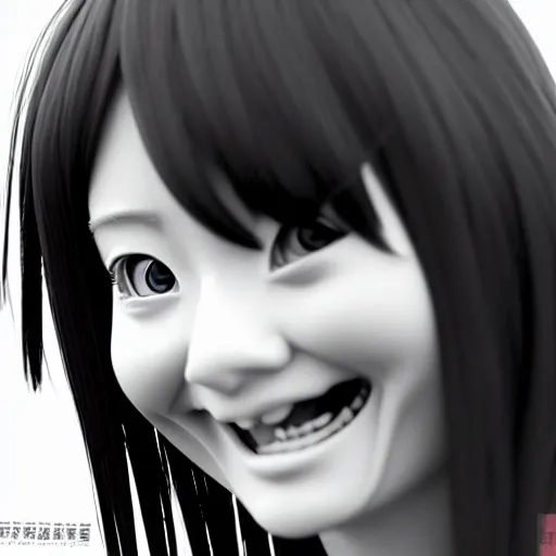 Image similar to portrait of the popular girl laughing at the viewer, by katsuhiro otomo, yoshitaka amano, nico tanigawa, and artgerm rendered with 3 d effect.