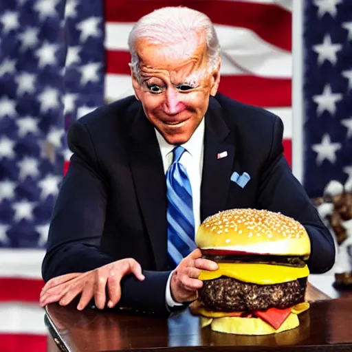 Image similar to A Joe Biden themed cheeseburger