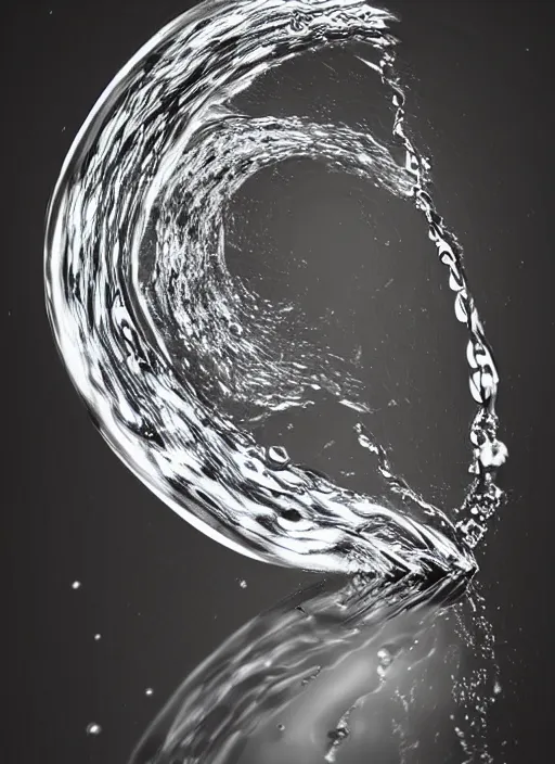 Image similar to portrait of a stunningly beautiful water drop, infinite art styles combined