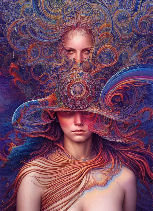 Image similar to hyper detailed masterpiece, psychedelic warpaint pattern, jean giraud, digital art painting, dream wave aesthetic, ethereal, artgerm, donato giancola, tom bagshaw