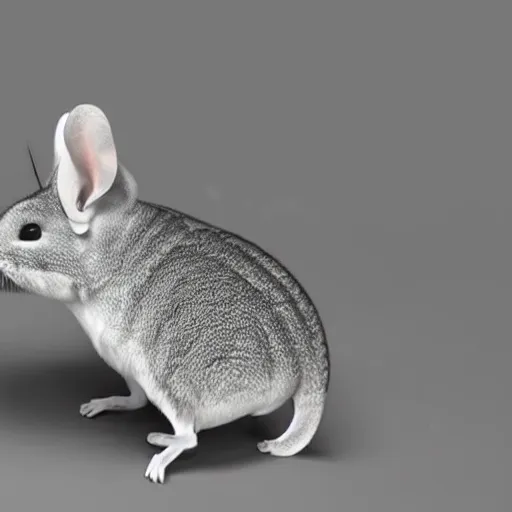 Prompt: very tiny chinchilla that looks like the ios emoji and has the same colors, 3 d clay render, 4 k uhd, white background, isometric top down left view, diffuse lightning, zoomed out very far