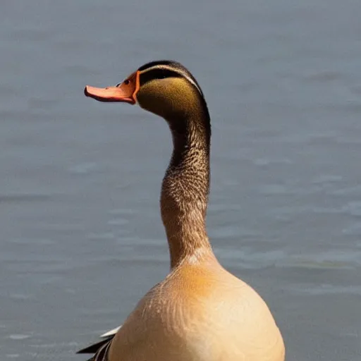 Image similar to optical illusion of a duck that looks like a woman when viewed upside down, high resolution