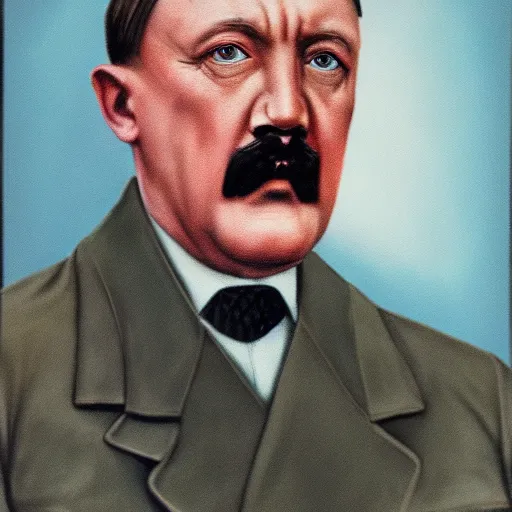 Image similar to portrait of surprised hitler, 8 k