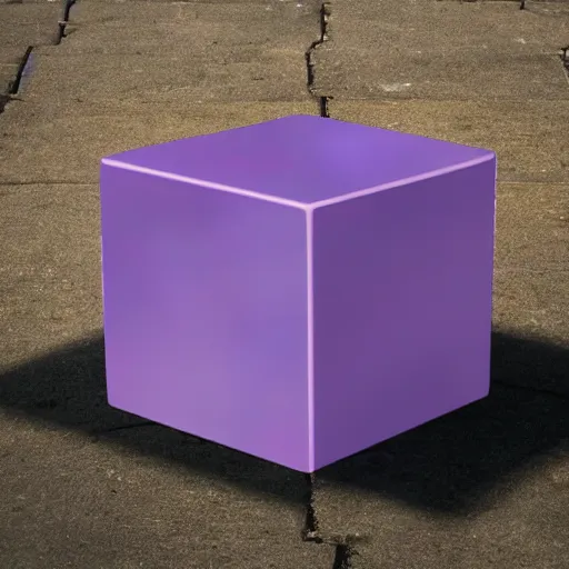 Prompt: compressed cube of purple light