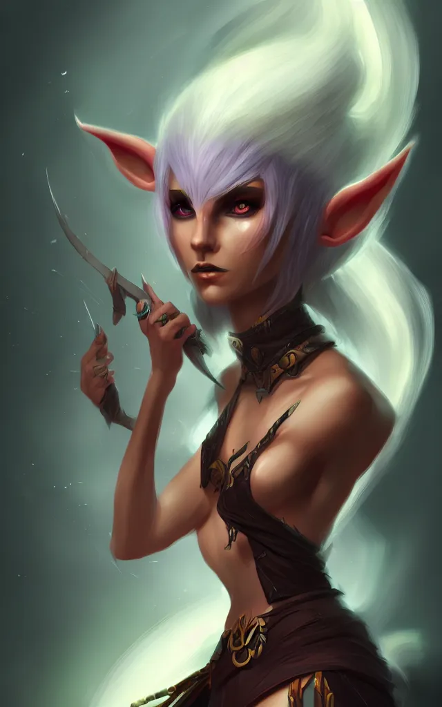 Image similar to mysterious elf princess, mohawk, digital painting, artstation, concept art, smooth, sharp focus, illustration, full body concept