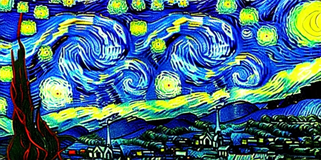 Image similar to the edge of the world has a view of our starry night sky, Not Van Gogh, High fantasy, Cinematic Matte Painting, Insanely Detailed, Award Winning, Trending on Artstation, 8k, UHD