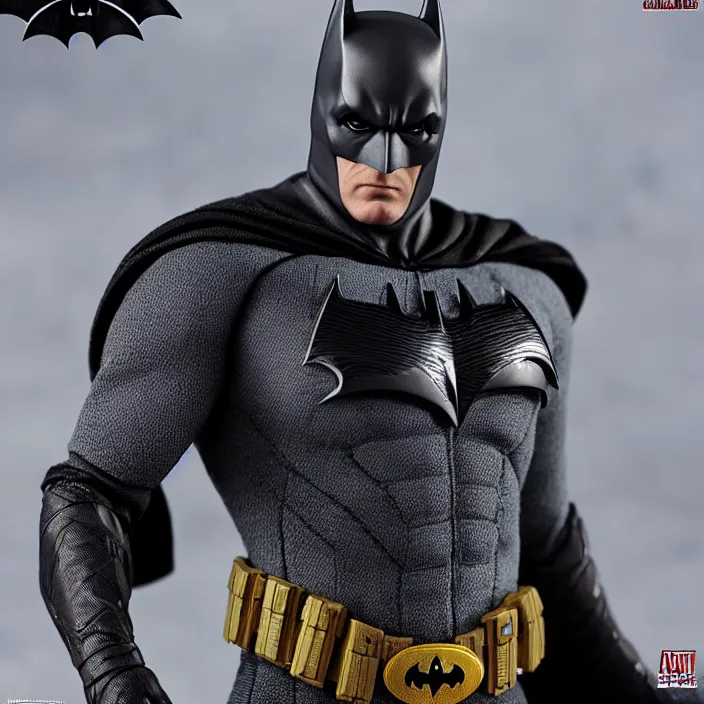 Image similar to a hot toys figure of batman, figurine, detailed product photo