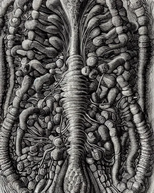 Prompt: Escherichia coli, close up details, drawn by Ernst Haeckel,