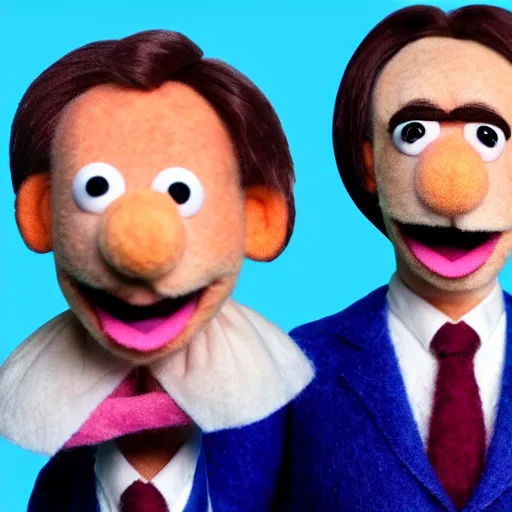 Image similar to alan partridge as a muppet. highly detailed felt. hyper real photo. 4 k.