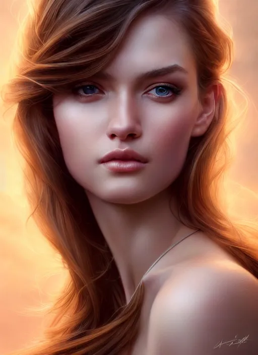 Image similar to a gorgeous female photo, professionally retouched, award winning, hyperdetailed, ray tracing, soft lighting, feather hair, realistic, smooth face, perfect eyes, wide angle, sharp focus on eyes, 8 k high definition, insanely detailed, intricate, elegant, art by artgerm and greg rutkowski and j scott campbell