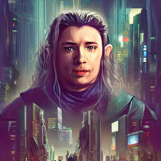 Image similar to Cyberpunk Hobbit