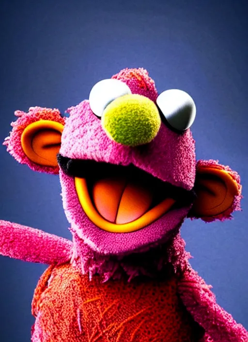 Image similar to studio portrait still of muppet!!!!! nick fury the winter soldier in avengers endgame!!!!!! as a muppet muppet as a muppet, 8 k, studio lighting, key light,