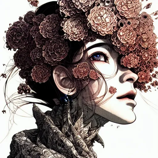Image similar to portrait painted in ian mcque style drawn by vania zouravliov and takato yamamoto, inspired by fractal flowers, intricate acrylic gouache painting, high detail, sharp high detail, artstation