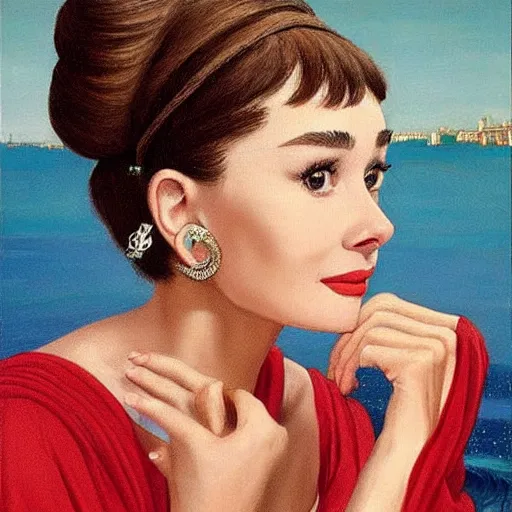 Image similar to audrey hepburn art by giovanni battista moroni