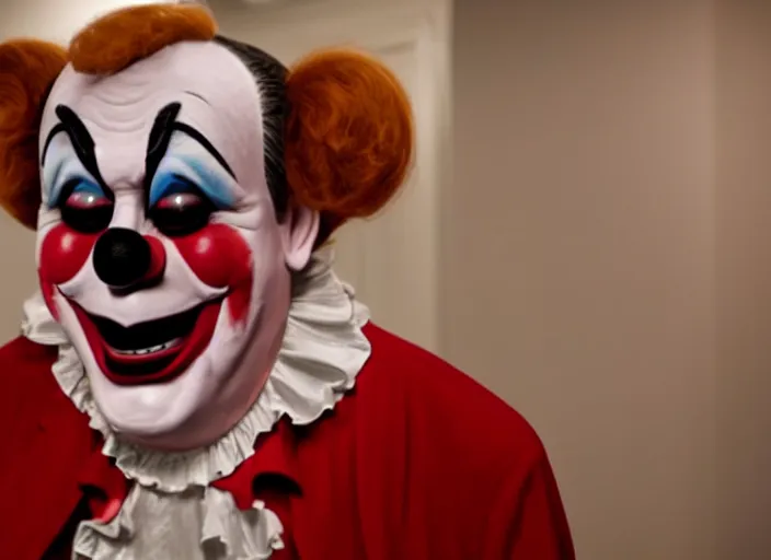 Image similar to ted cruz as wrinkles the clown, movie still, from the new wrinkles the clown movie, 8 k, realistic